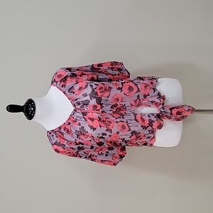 Ladies mauve and rose XS button-up/pullover blouse/top by Love Fire